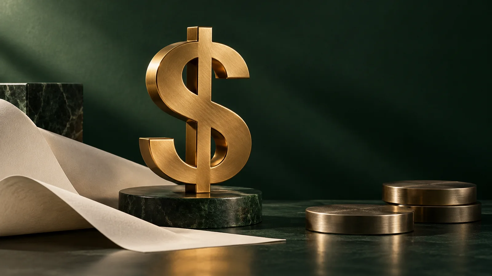 Dolar simgesi ve kâğıt dokularından oluşan özgün temsili döviz görseli